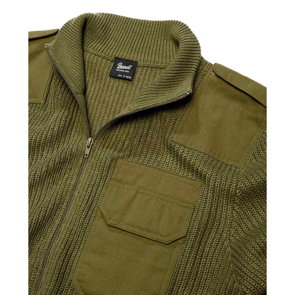 Brandit - BW Cardigan Zip Sweater - Olive green